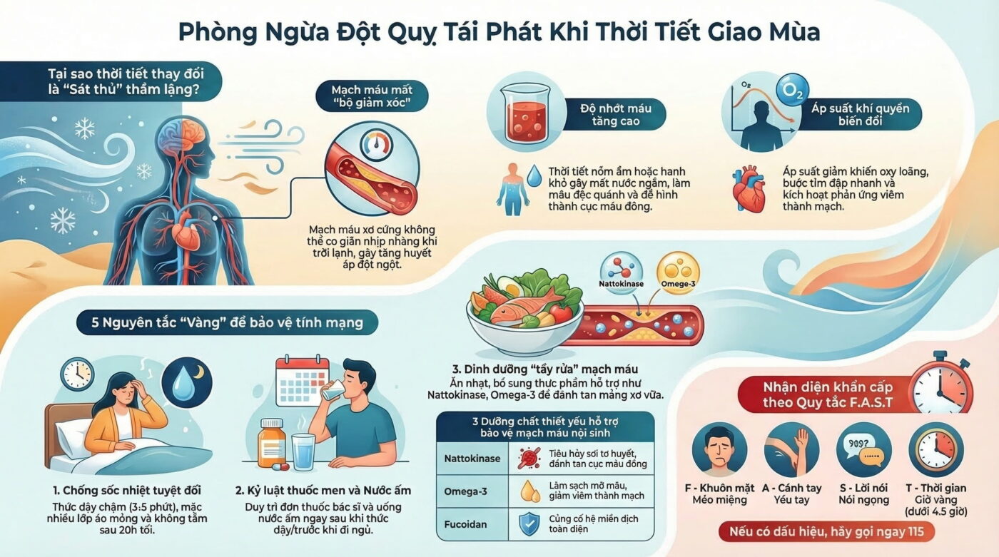 Người từng đột quỵ cần chú ý gì khi thời tiết thay đổi?