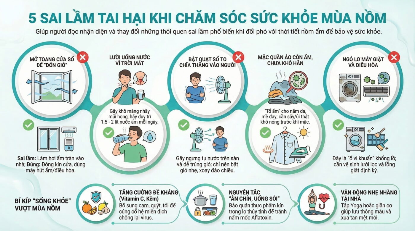 5 sai lầm phổ biến khi chăm sóc sức khỏe mùa nồm