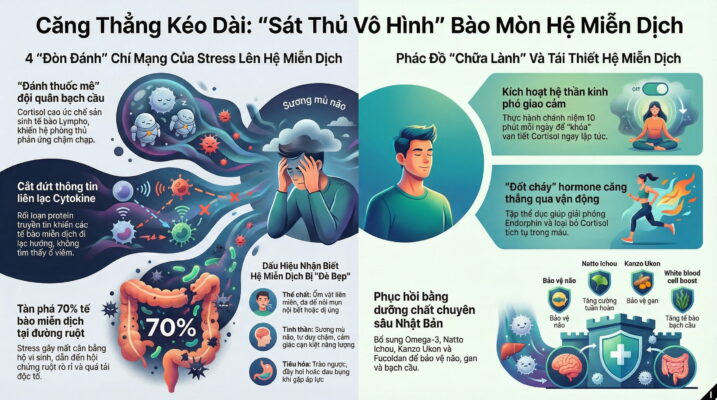 Căng thẳng kéo dài làm suy yếu hệ miễn dịch thế nào?