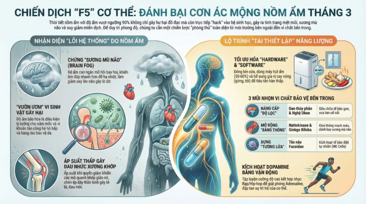 Thời tiết nồm ẩm tháng 3 ảnh hưởng đến cơ thể như thế nào?
