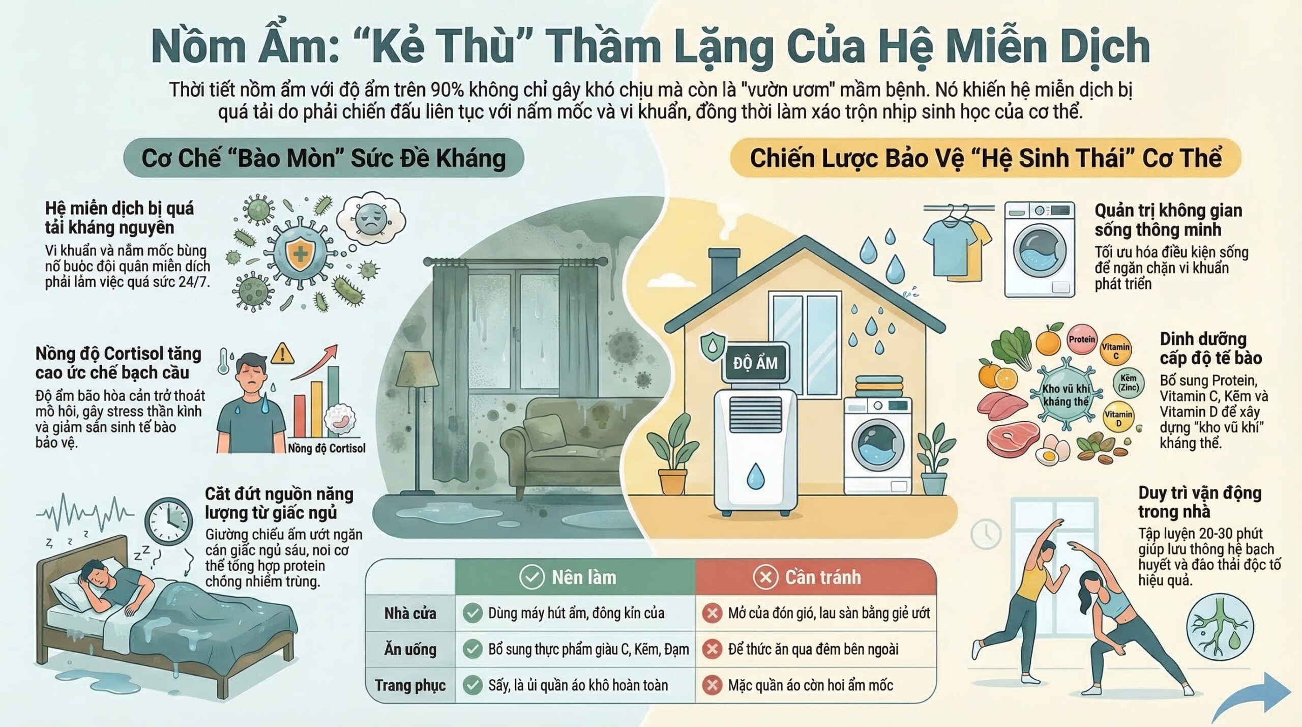 Nồm ẩm kéo dài có làm suy giảm miễn dịch không?