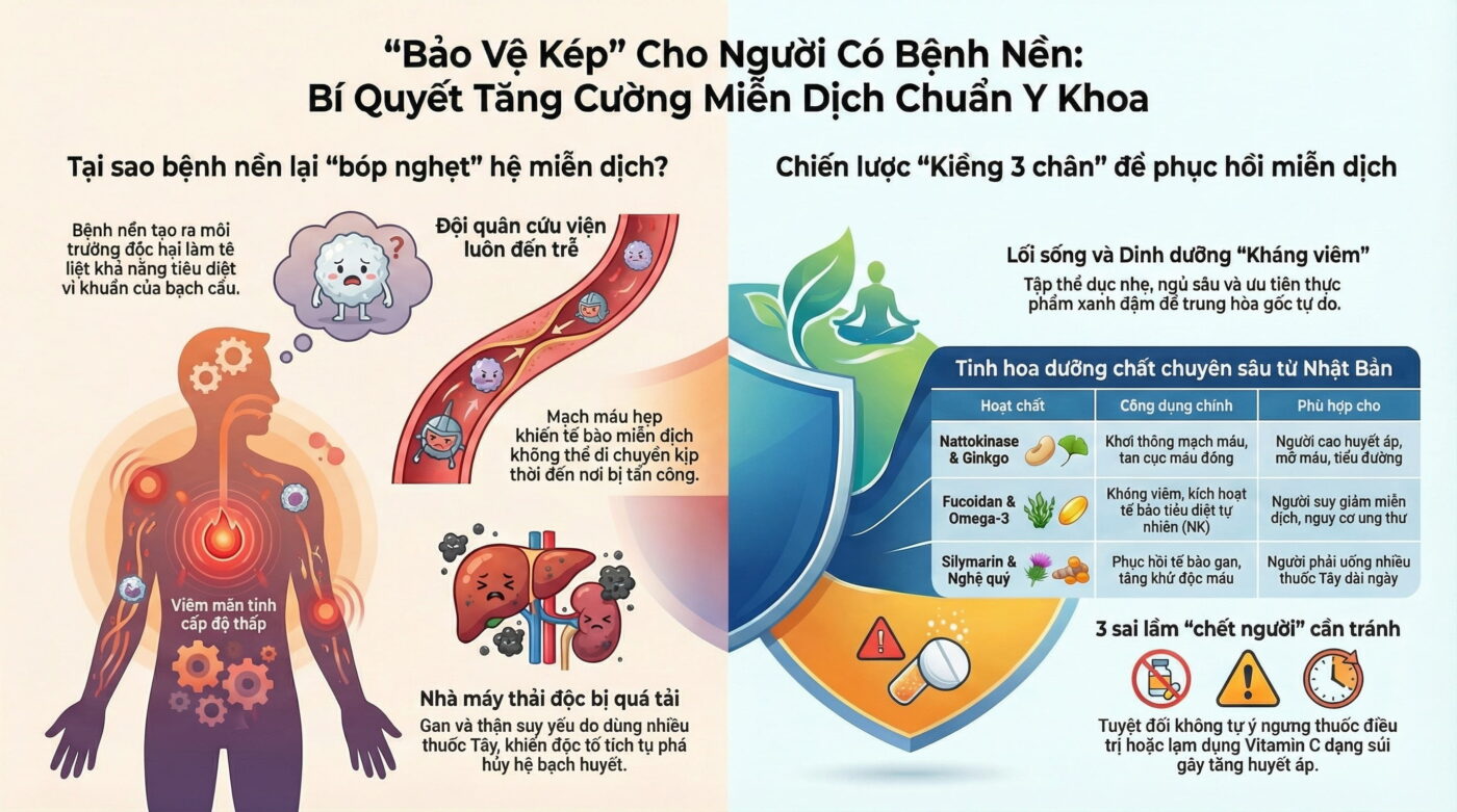 Người có bệnh nền nên tăng cường miễn dịch thế nào?