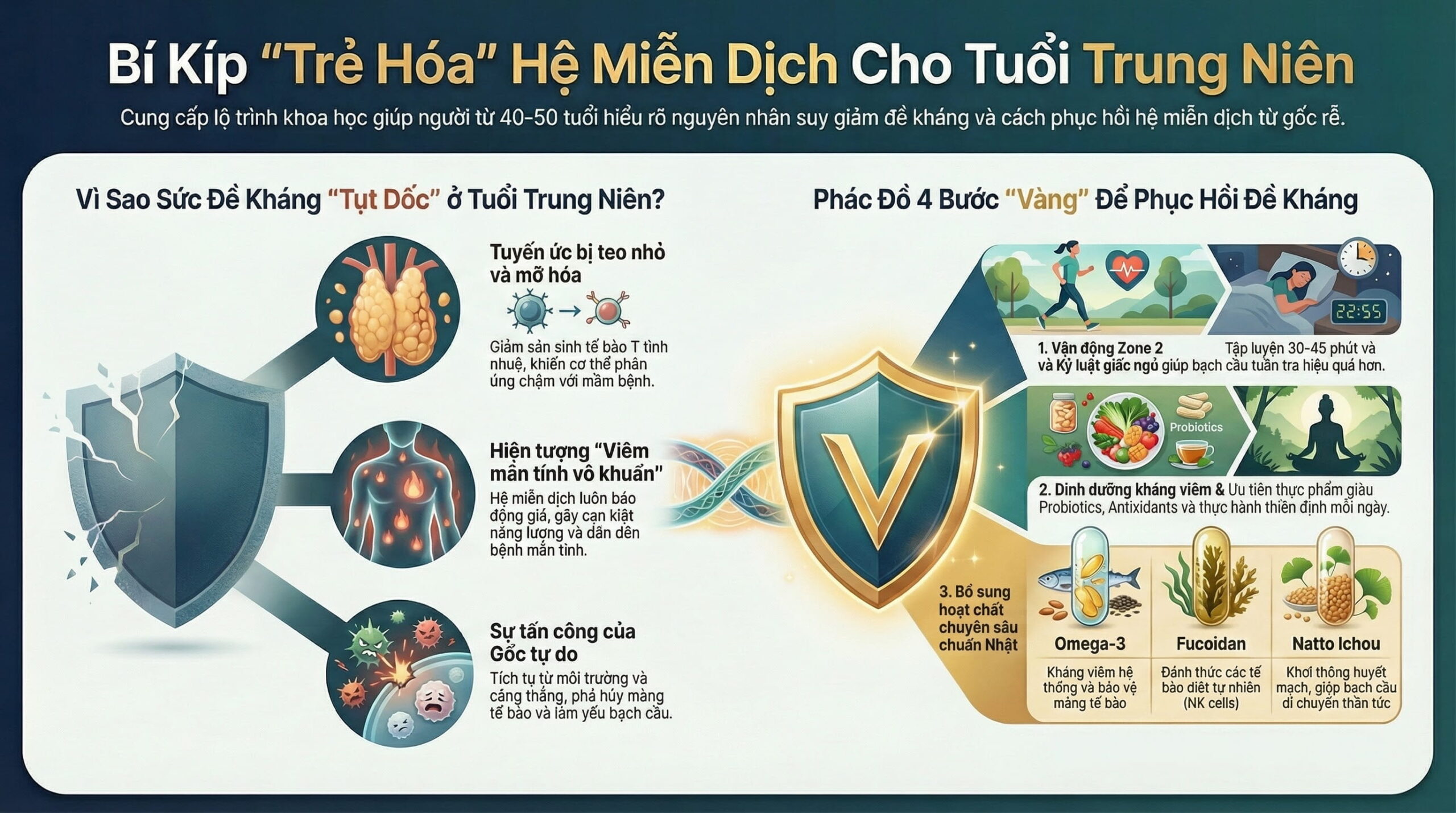 Người trung niên cần làm gì để tăng sức đề kháng?