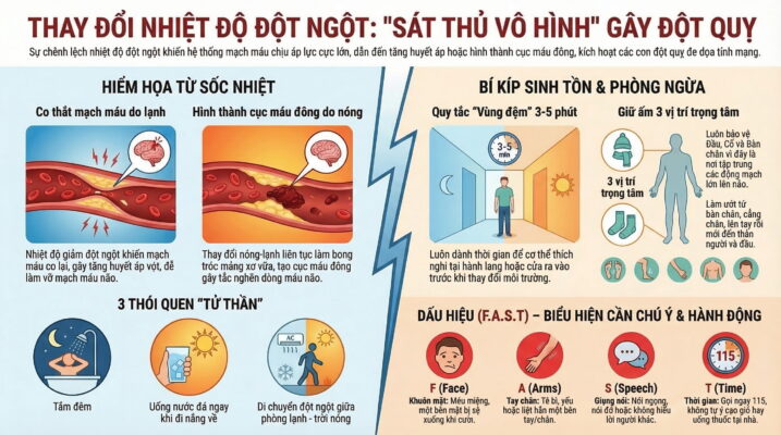 Thay đổi nhiệt độ đột ngột và nguy cơ đột quỵ