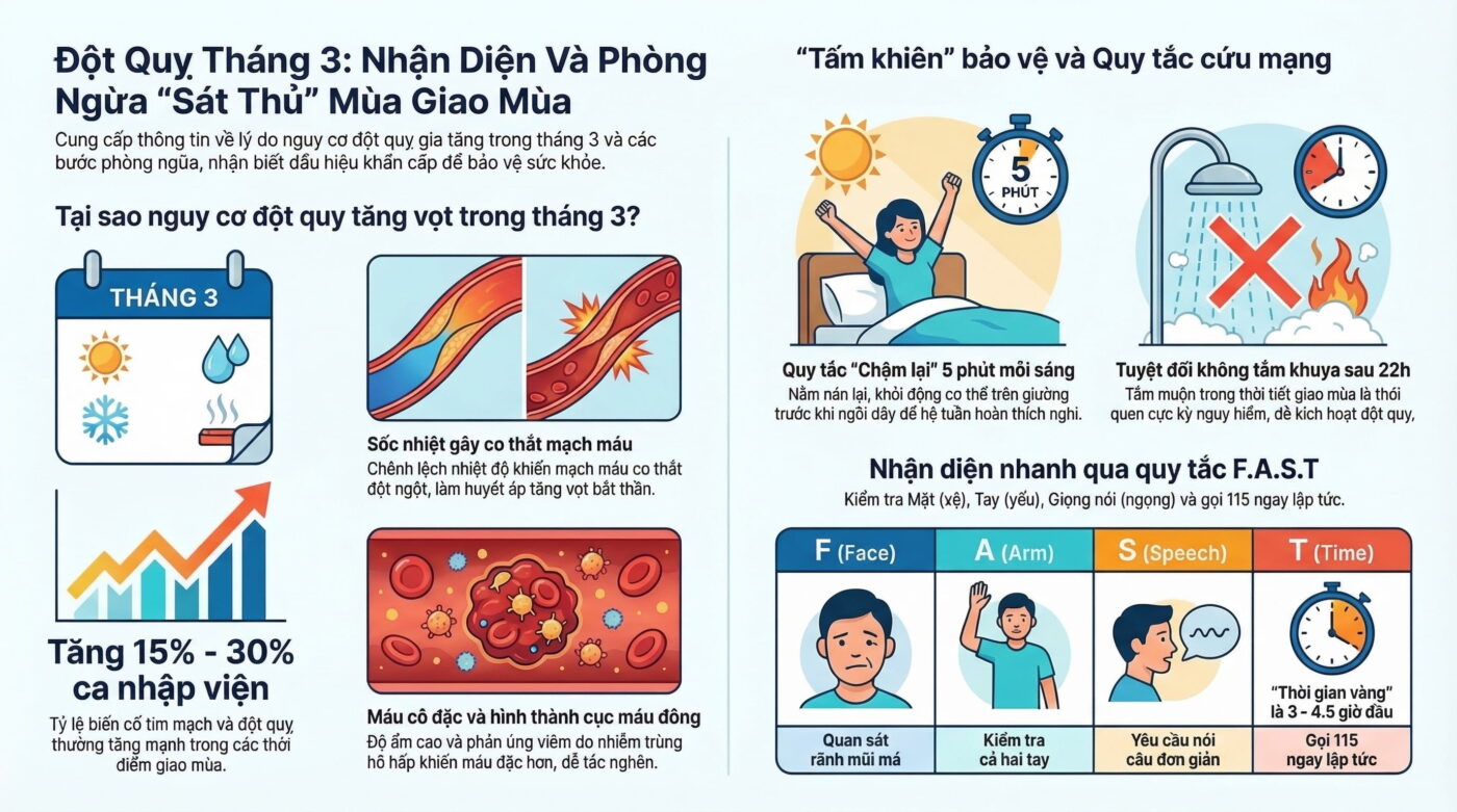 Tháng 3 có phải là thời điểm đột quỵ gia tăng?