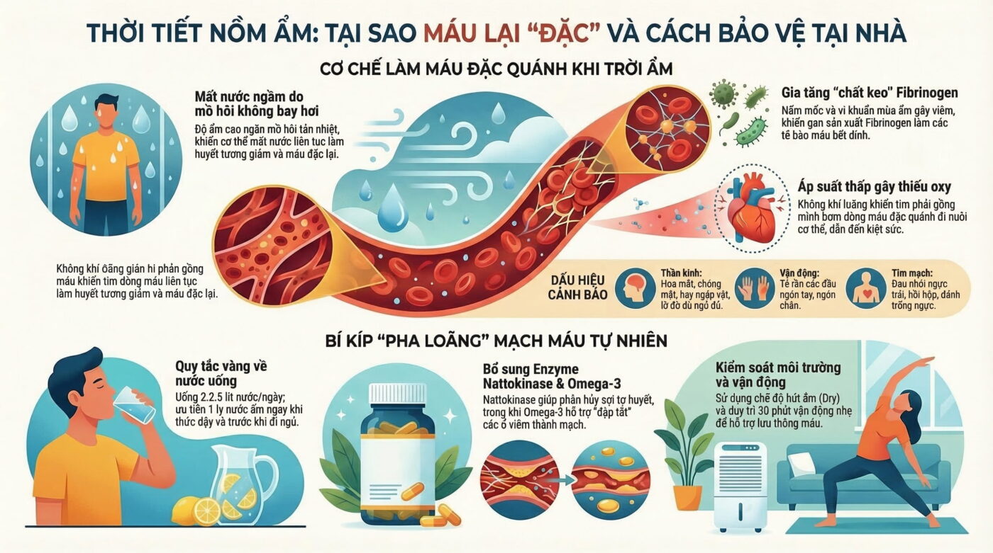 Thời tiết ẩm có làm máu đặc hơn không?