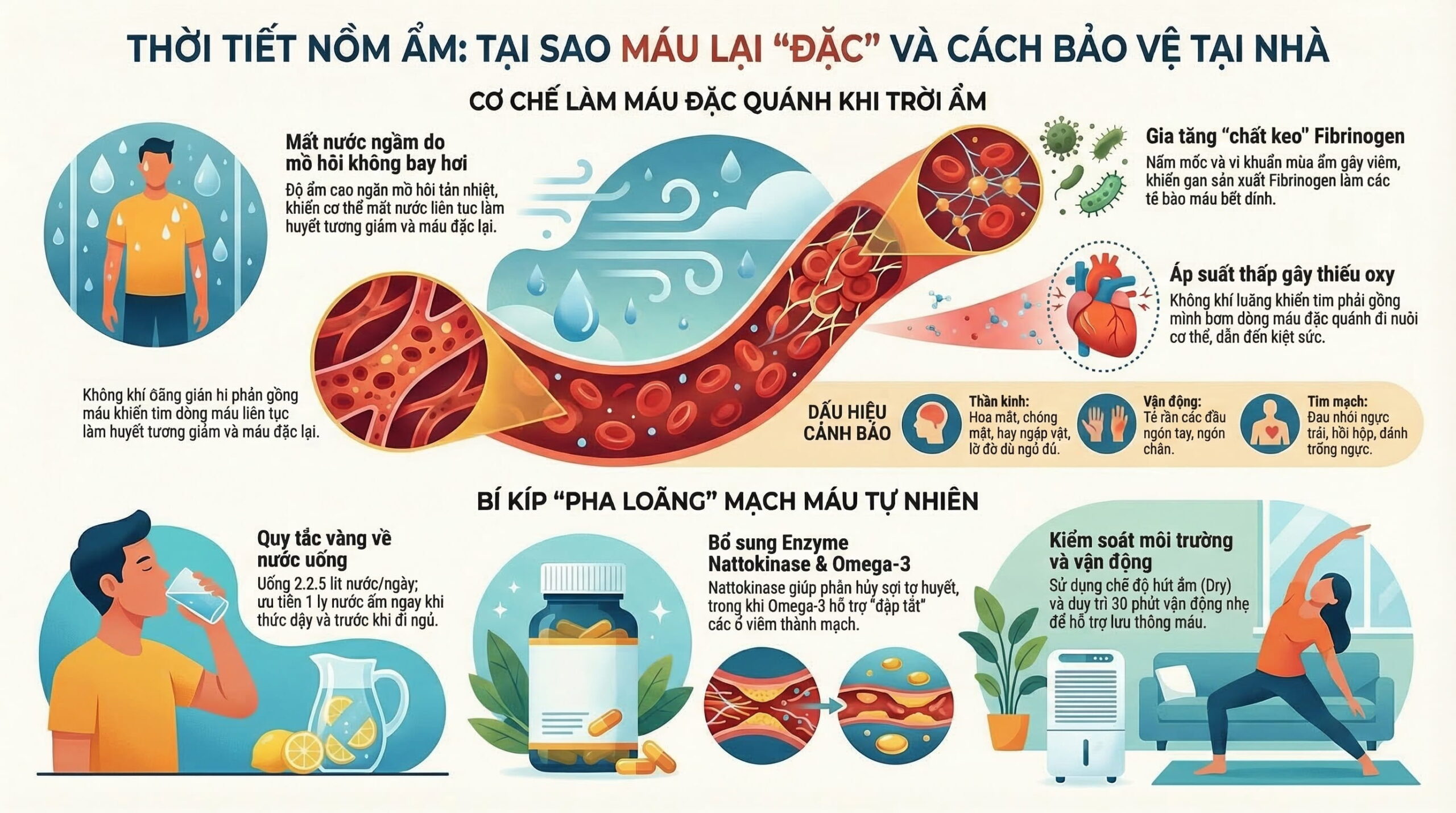 Thời tiết ẩm có làm máu đặc hơn không?