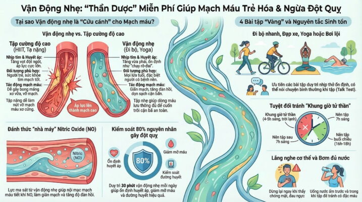 Vai trò của vận động nhẹ trong phòng ngừa đột quỵ