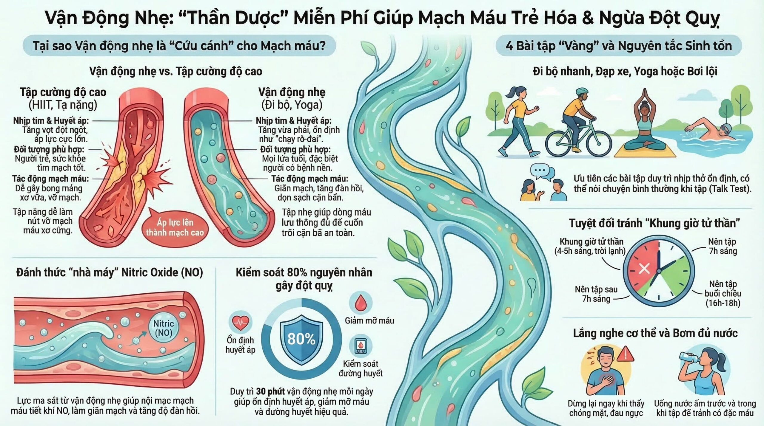 Vai trò của vận động nhẹ trong phòng ngừa đột quỵ