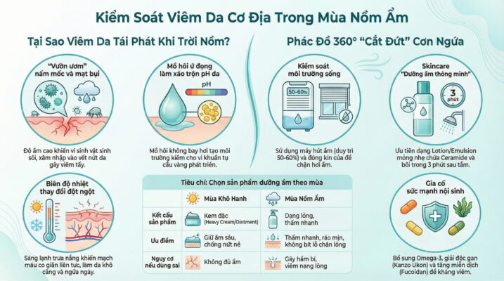 Nồm ẩm và nguy cơ viêm da cơ địa tái phát