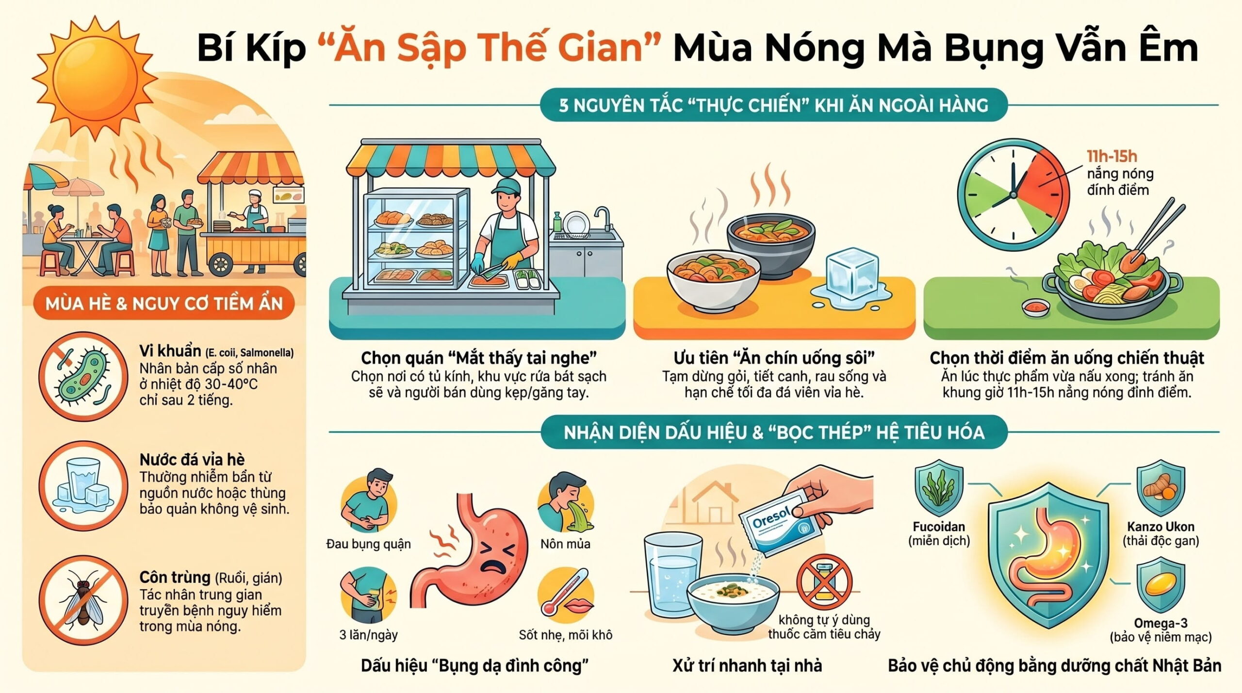 Ăn uống ngoài hàng mùa nóng cần lưu ý những gì?