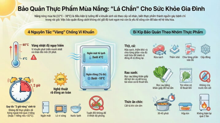 Cách bảo quản thực phẩm an toàn trong mùa nắng