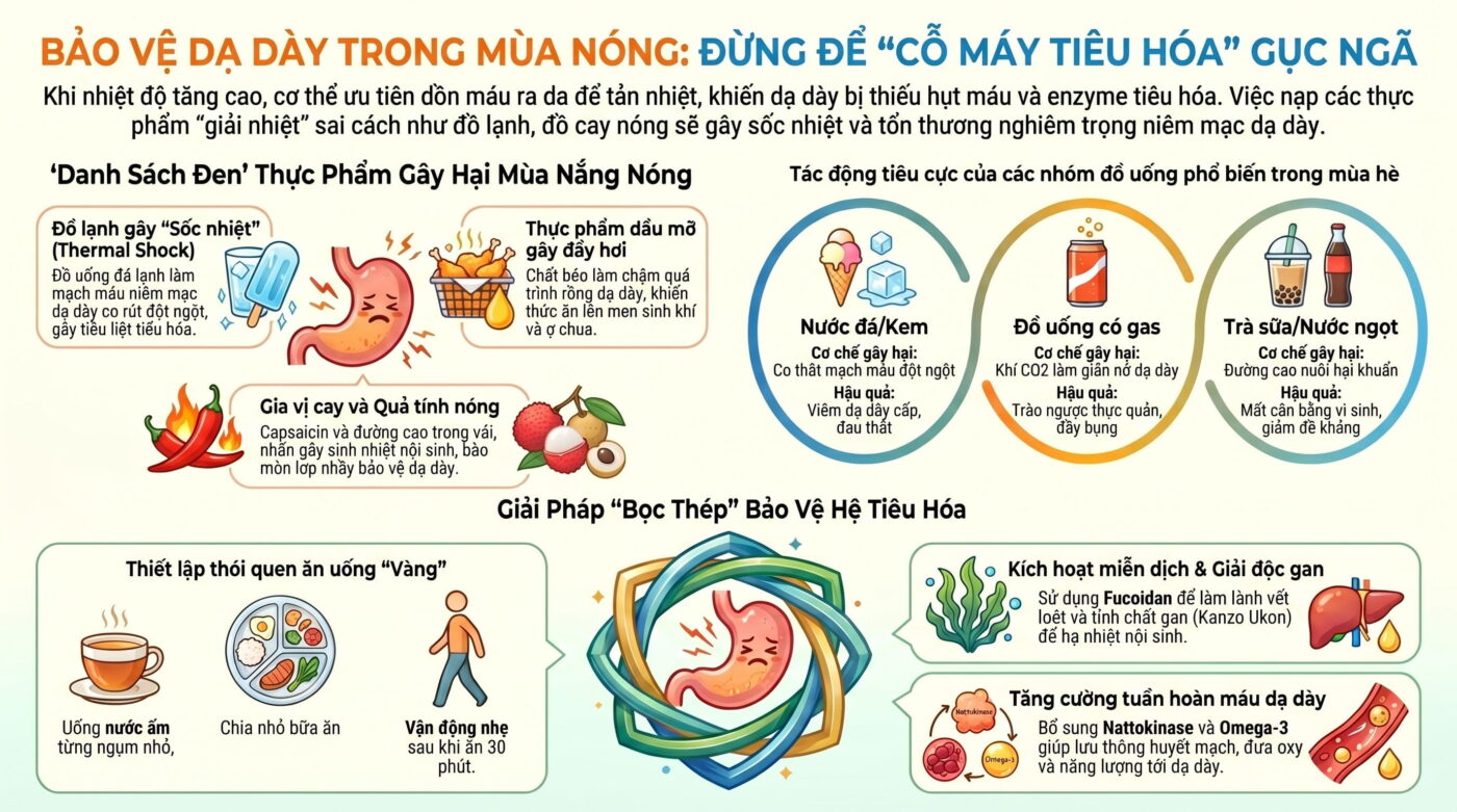 Những thực phẩm nên hạn chế trong mùa nóng để bảo vệ dạ dày