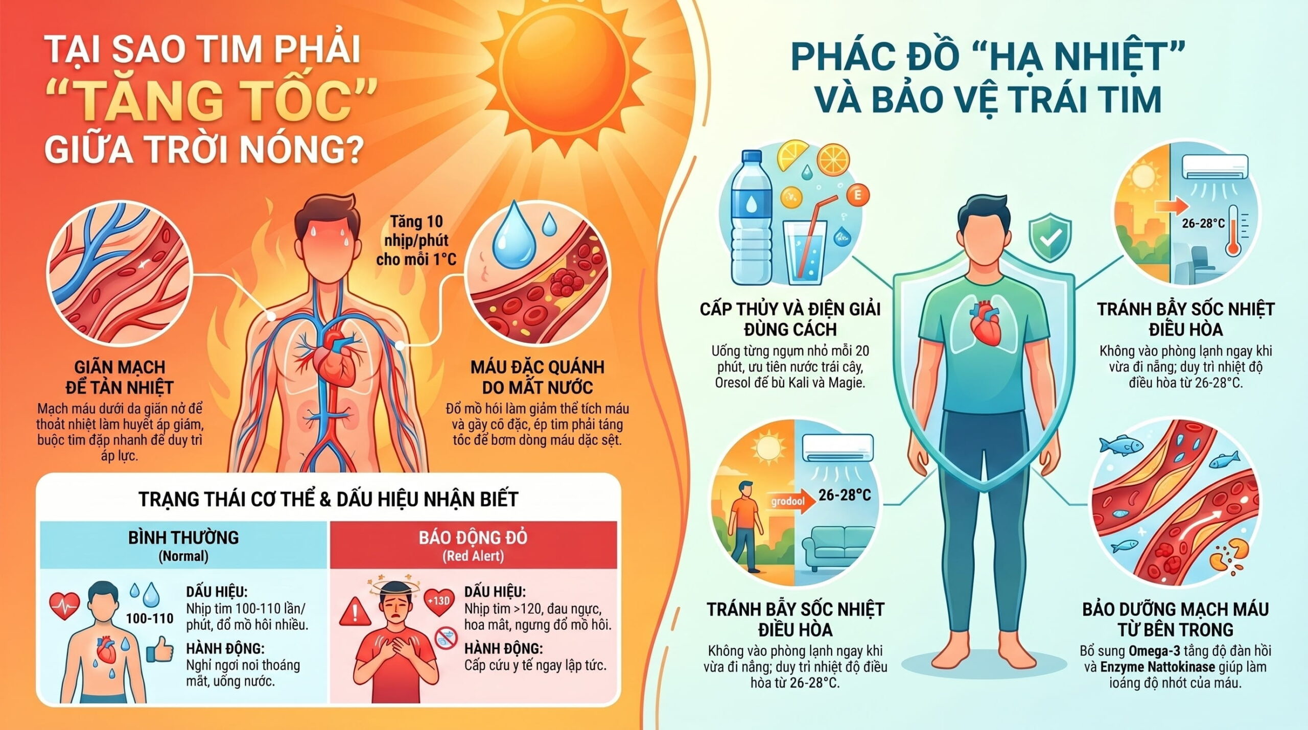 Vì sao tim đập nhanh hơn khi nhiệt độ tăng cao?