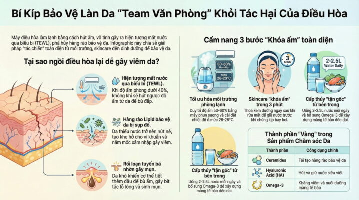 Cách phòng viêm da khi thường xuyên sử dụng điều hòa