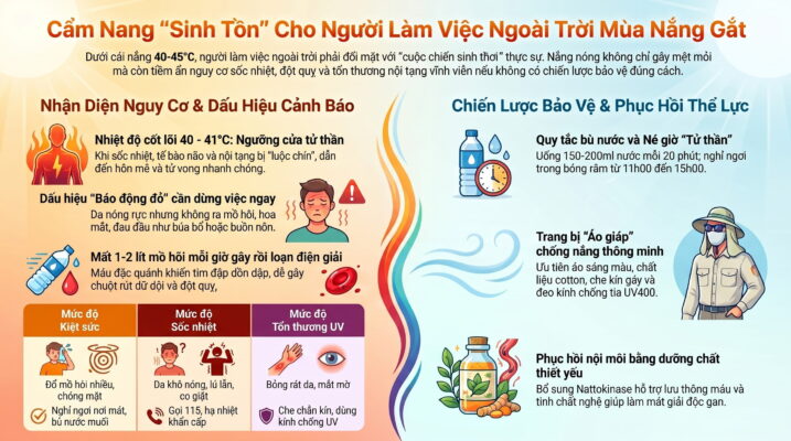 Người làm việc ngoài trời cần bảo vệ sức khỏe thế nào mùa nắng?