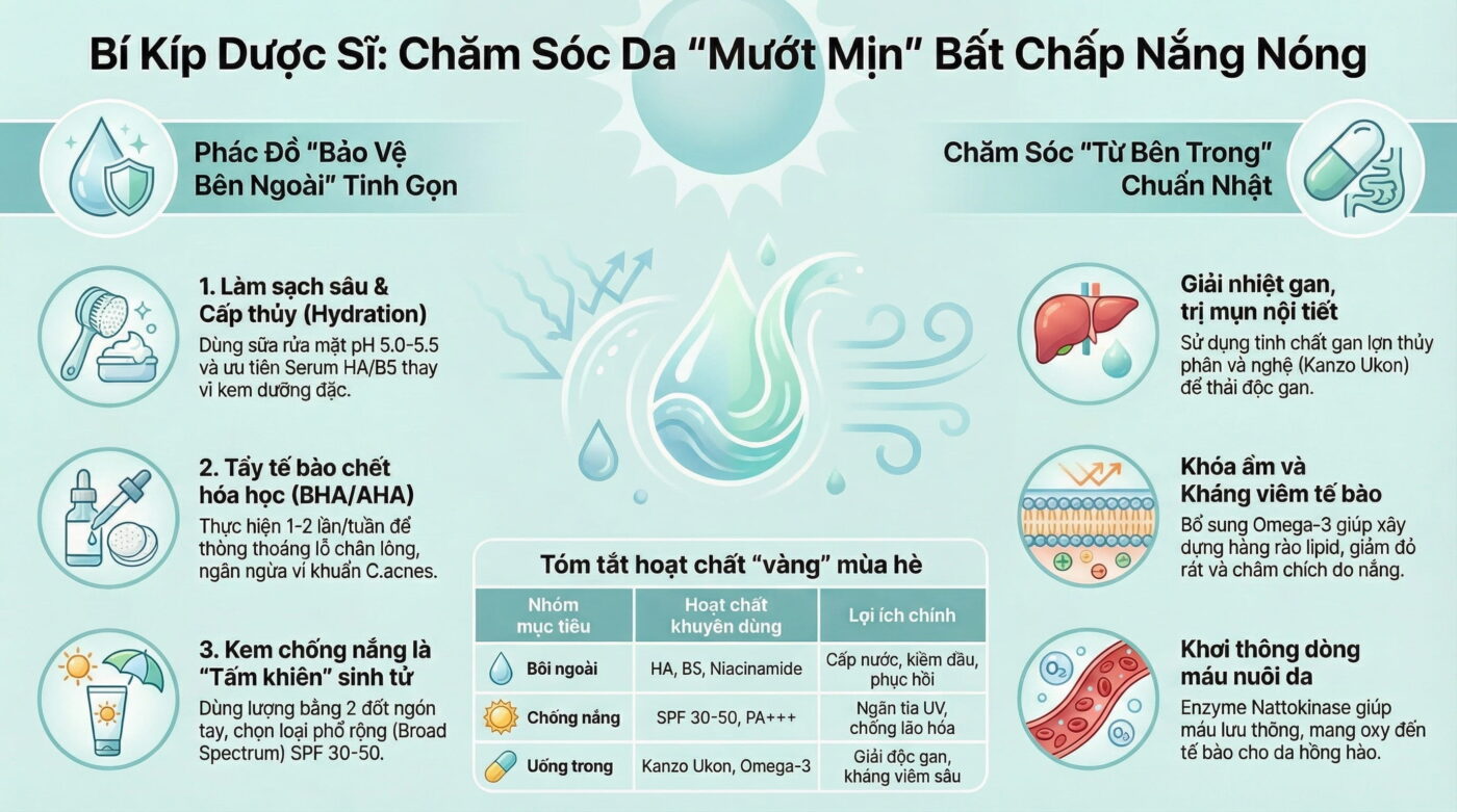 Dược sĩ hướng dẫn chăm sóc da đúng cách trong thời tiết nắng nóng