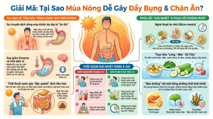 Vì sao mùa nóng dễ gây đầy bụng và chán ăn?