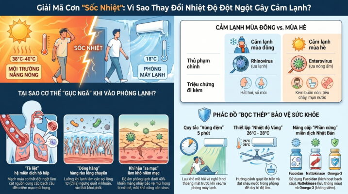 Vì sao thay đổi nhiệt độ đột ngột dễ gây cảm lạnh mùa nóng?