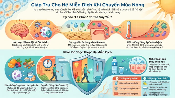 Vì sao cơ thể dễ suy giảm miễn dịch khi chuyển mùa nóng?
