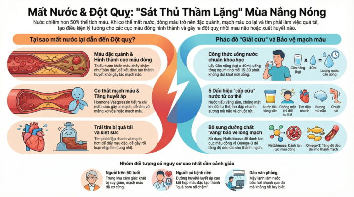 Mất nước có làm tăng nguy cơ đột quỵ không?