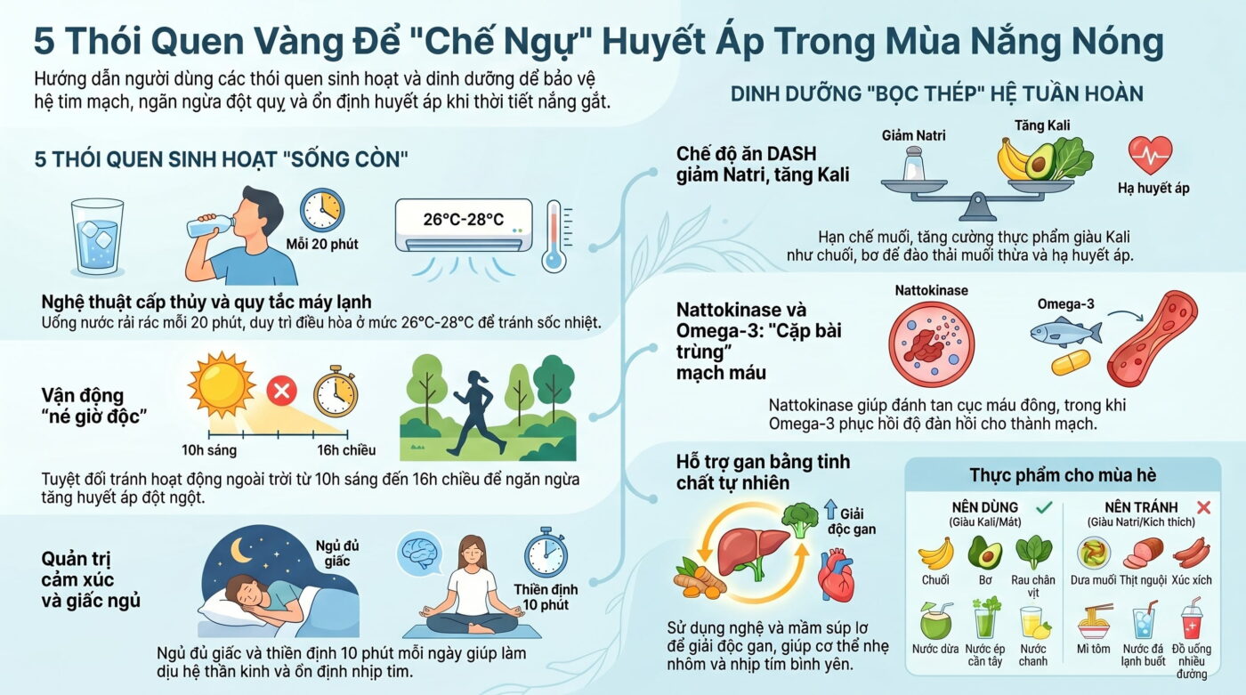 Những thói quen giúp ổn định huyết áp trong thời tiết nóng