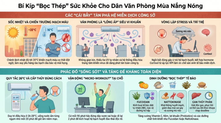 Người làm việc văn phòng nên tăng đề kháng thế nào mùa nóng?