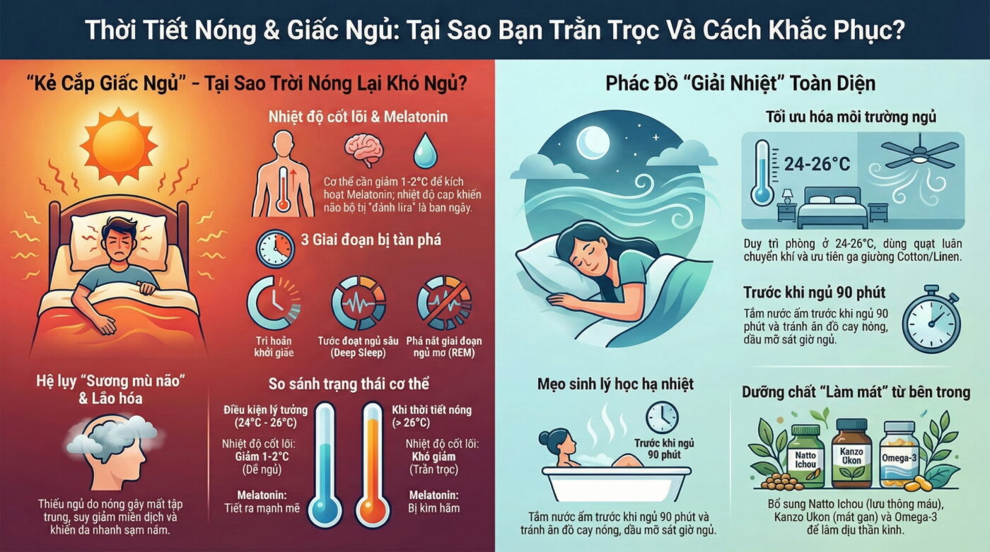 Thời tiết chuyển nóng ảnh hưởng giấc ngủ ra sao?