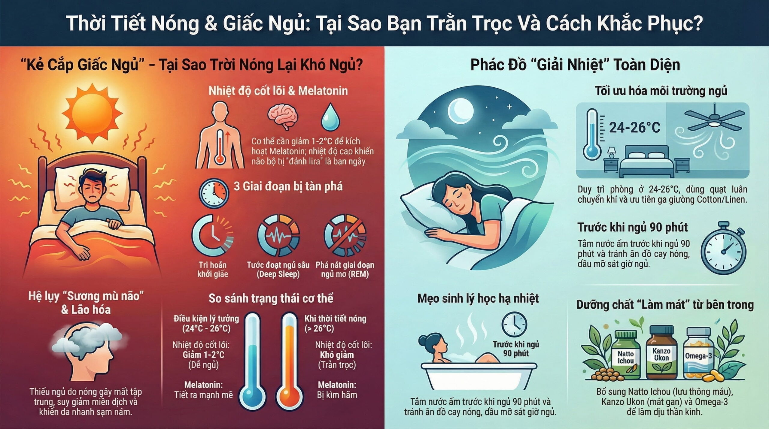 Thời tiết chuyển nóng ảnh hưởng giấc ngủ ra sao?