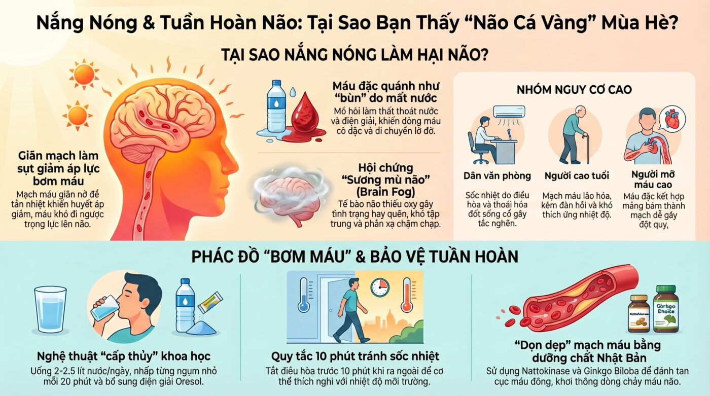 Thời tiết nóng có ảnh hưởng đến tuần hoàn máu não không