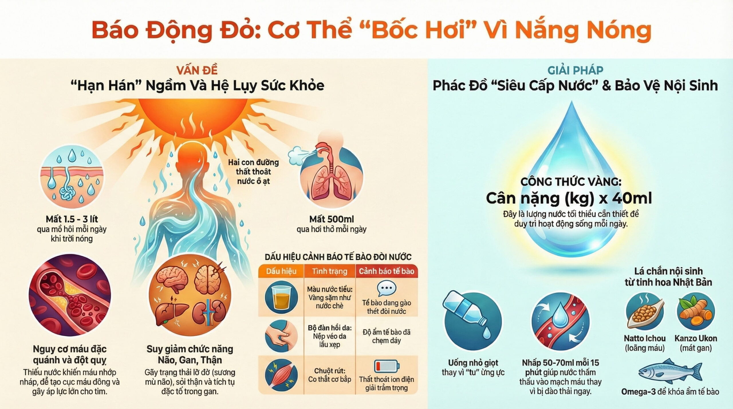 Trời nóng khiến cơ thể mất nước nhanh ra sao?
