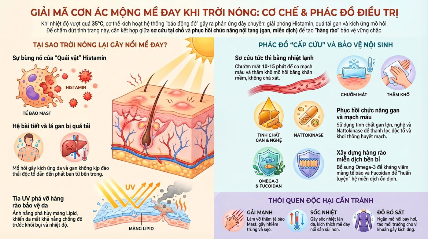 Vì sao thời tiết nóng dễ gây nổi mề đay?