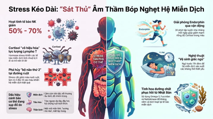 Stress kéo dài ảnh hưởng đến sức đề kháng ra sao?