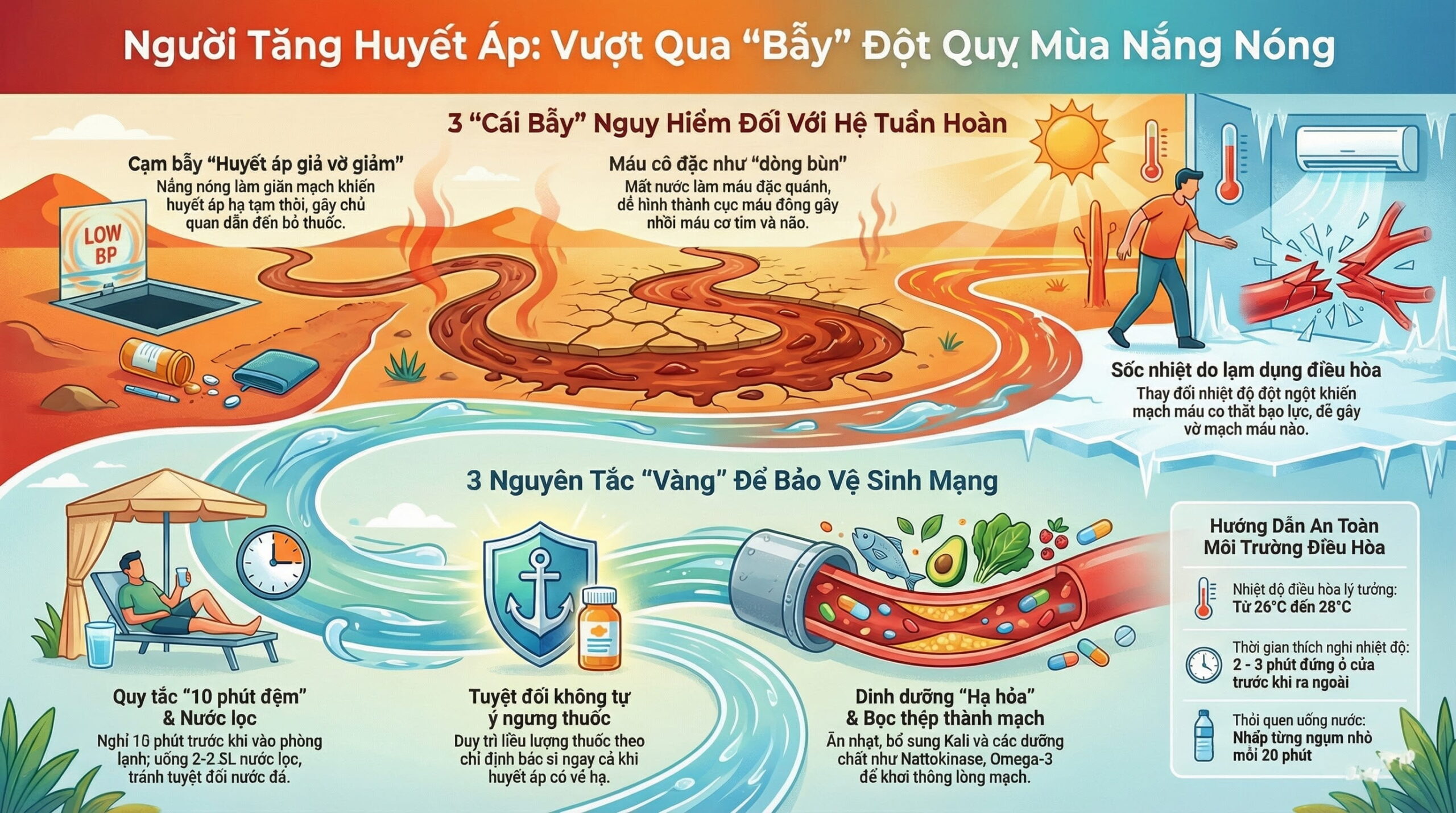 Người tăng huyết áp cần lưu ý gì khi bước vào mùa nắng