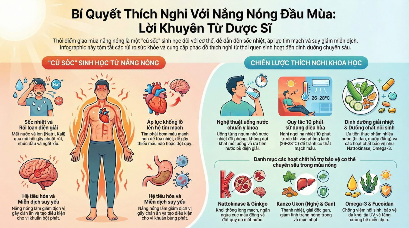 Dược sĩ hướng dẫn cách thích nghi với thời tiết nắng nóng đầu mùa