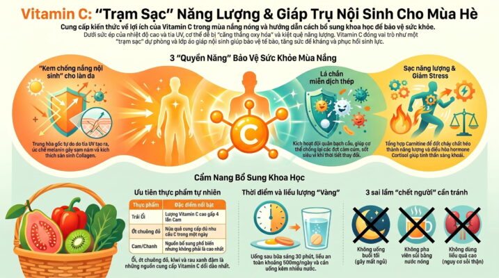 Vai trò của vitamin C trong bảo vệ sức khỏe mùa nắng