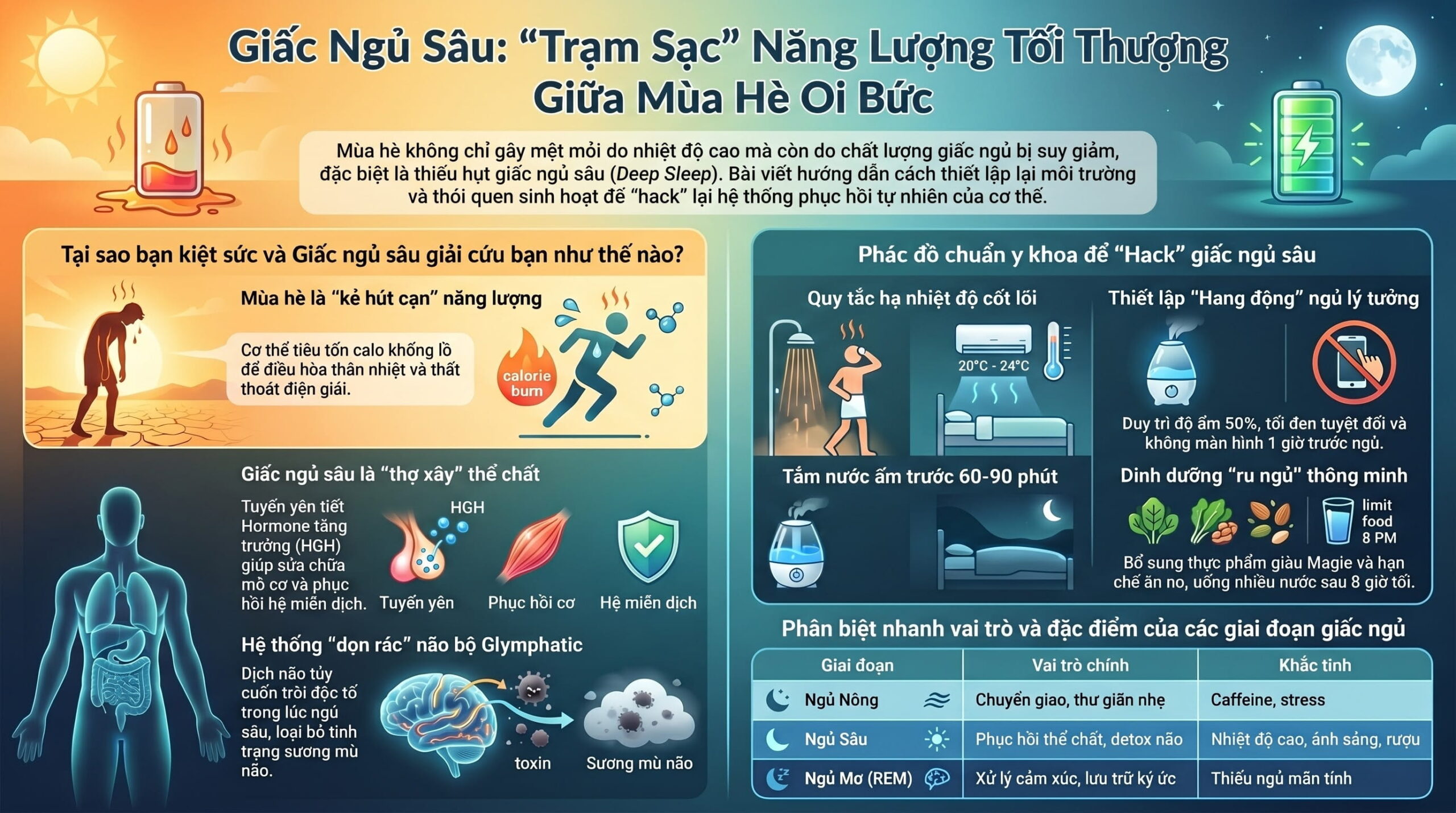 Tầm quan trọng của giấc ngủ sâu trong việc phục hồi năng lượng giữa mùa hè