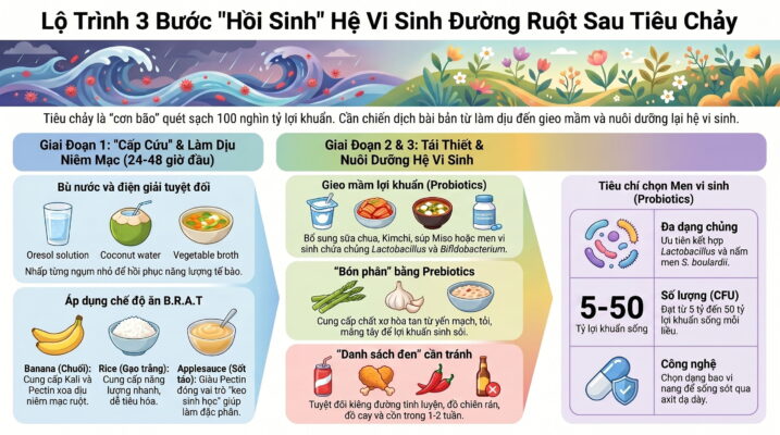 Cách phục hồi hệ vi sinh đường ruột (Microbiome) sau đợt điều trị tiêu chảy