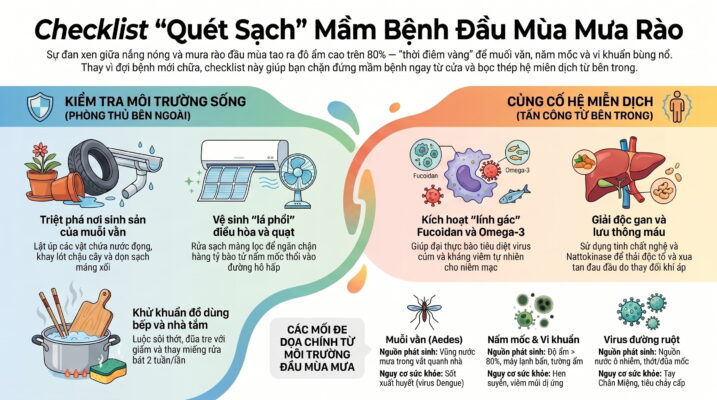 Checklist kiểm tra môi trường sống phòng ngừa dịch bệnh đầu mùa mưa rào