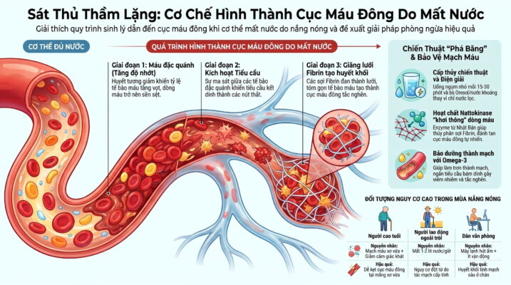 Cơ chế hình thành cục máu đông khi cơ thể mất nước do đổ mồ hôi nhiều