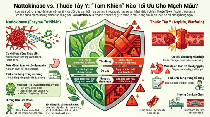So sánh hiệu quả của Nattokinase với các biện pháp dự phòng huyết khối thông thường