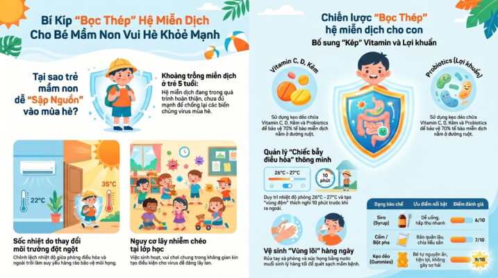 Review các phương pháp tăng đề kháng an toàn cho trẻ mầm non vào mùa hè