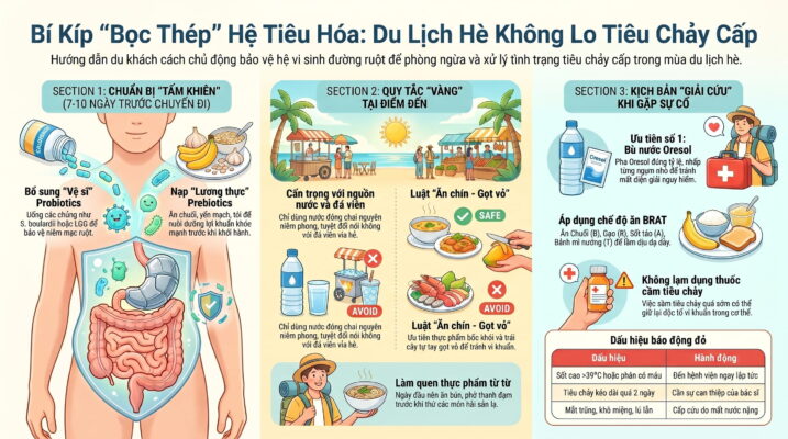 Đừng để tiêu chảy cấp làm hỏng chuyến du lịch hè: Cách bảo vệ hệ vi sinh đường ruột