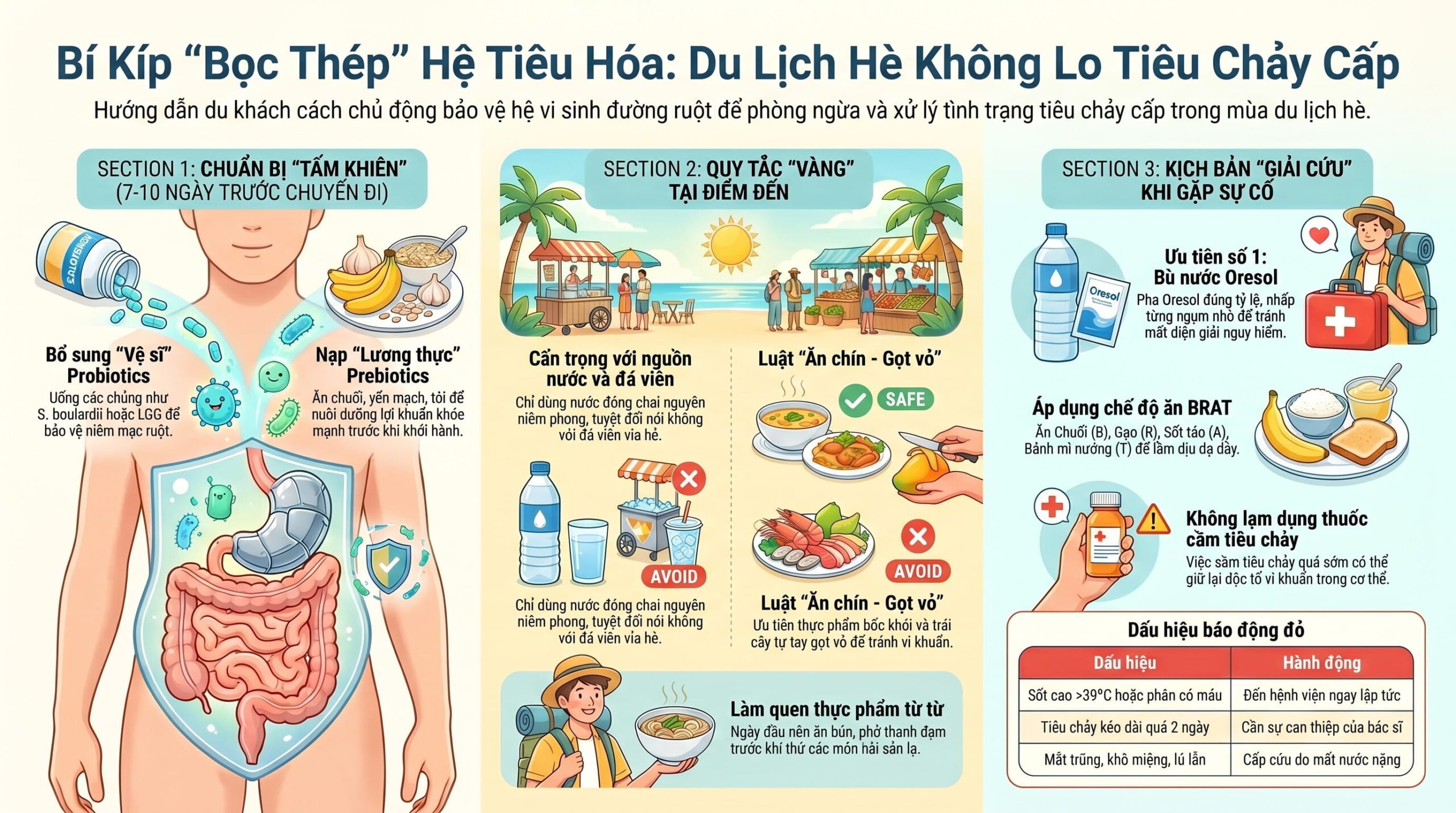 Đừng để tiêu chảy cấp làm hỏng chuyến du lịch hè: Cách bảo vệ hệ vi sinh đường ruột