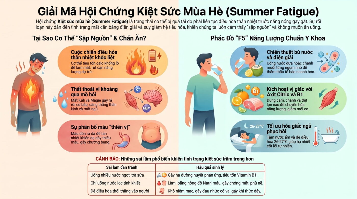 Hội chứng Kiệt sức mùa hè (Summer Fatigue) Tại sao bạn luôn lờ đờ, chán ăn
