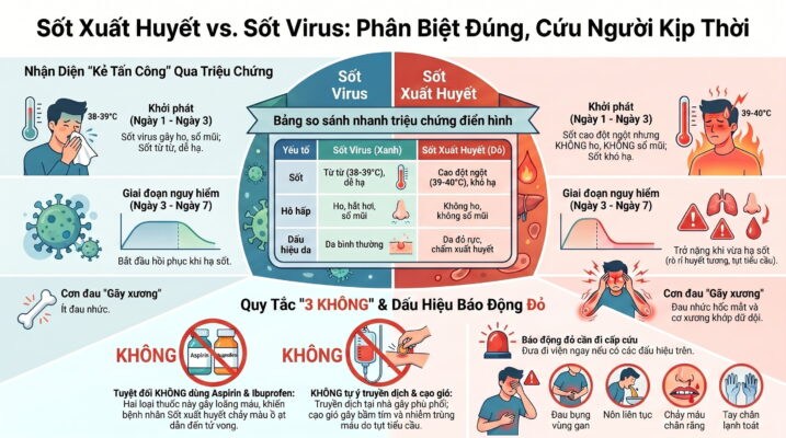 Sốt xuất huyết vào mùa cao điểm: Dấu hiệu phân biệt với sốt virus thông thường
